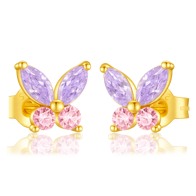 Pendientes Lila Butterfly Oro