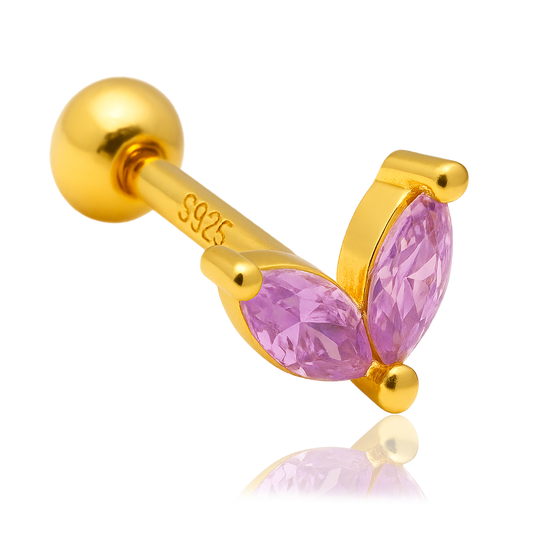 Pendiente Blossom Lila Oro