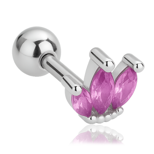 Pendiente Tulipán Lila Plata