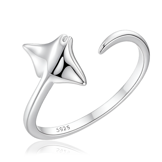 Anillo Manta Raya Plata