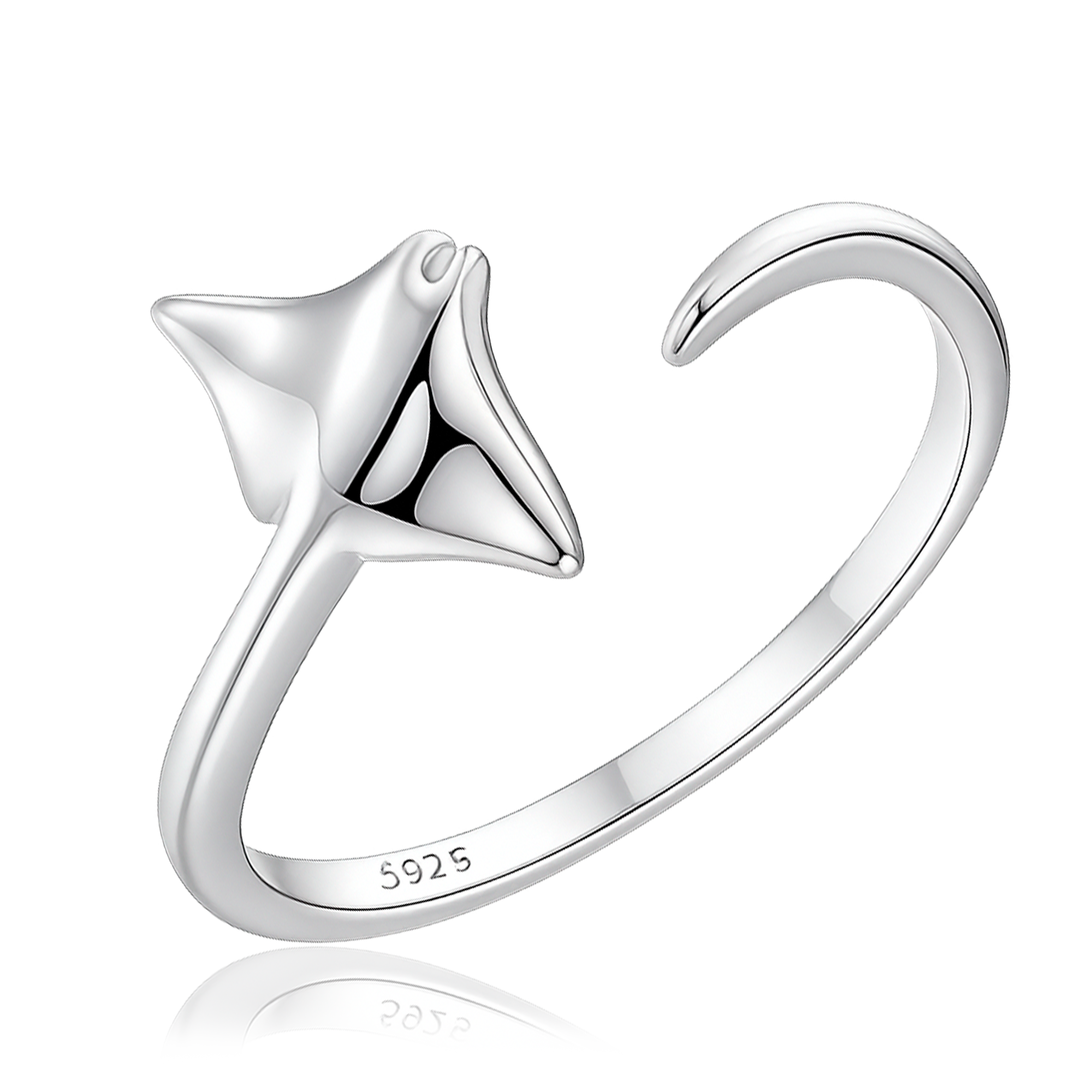 Anillo Manta Raya Plata