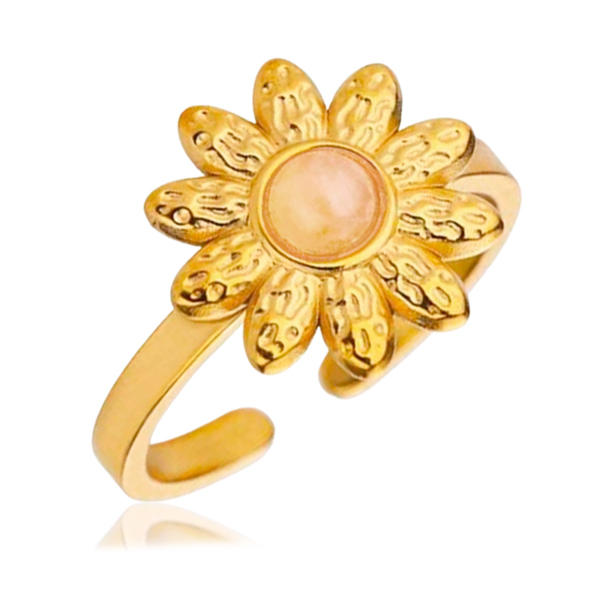 Anillo Margarita Cuarzo Oro