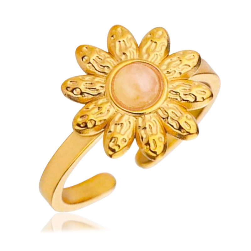 Anillo Margarita Cuarzo Oro