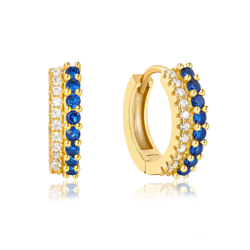 Aros Mava Azul Marino Oro