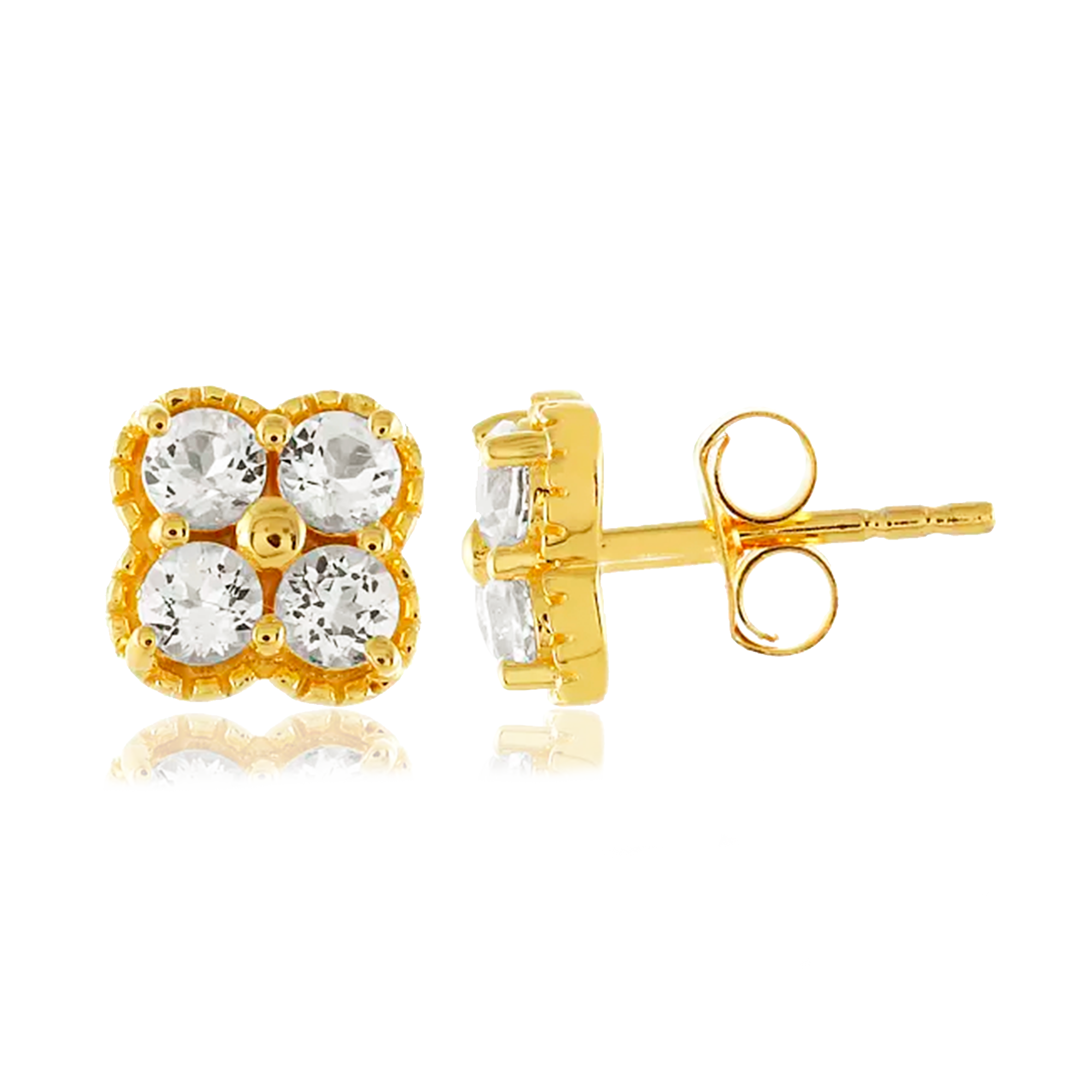 Pendientes Mini Cloris Blanco Oro