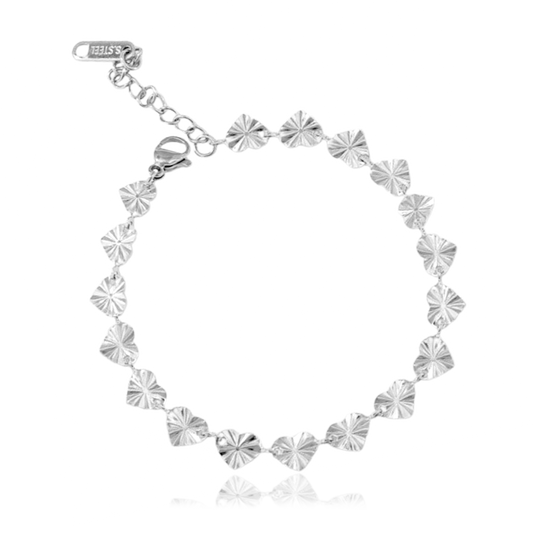 Pulsera Mini Corazones Plata