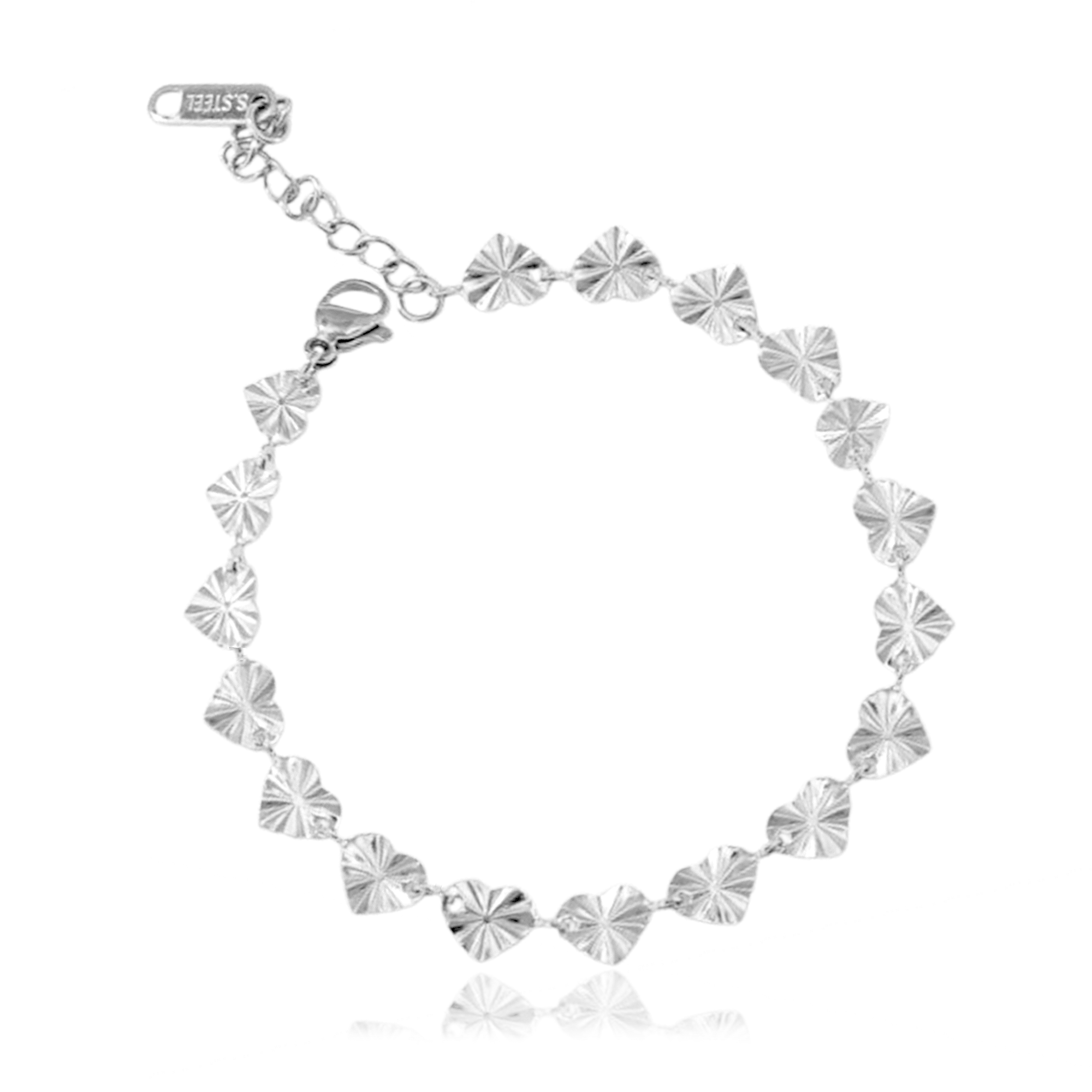 Pulsera Mini Corazones Plata