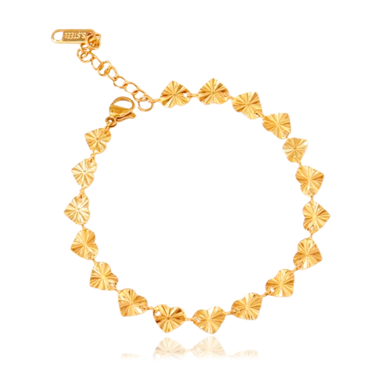 Pulsera Mini Corazones Oro