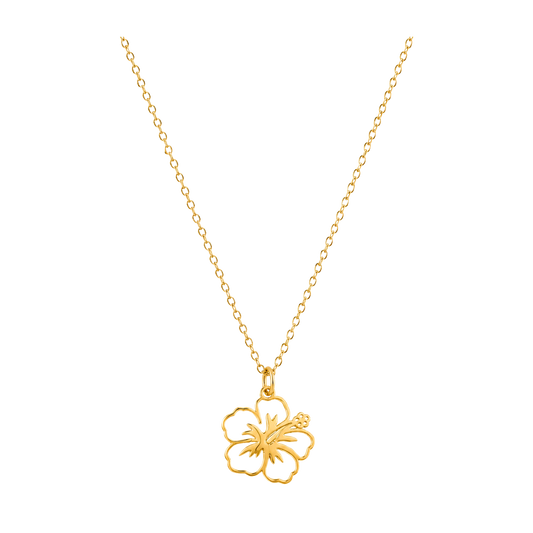 Collar Mini Flor de Hibisco Oro