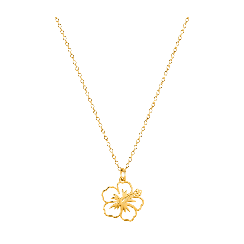 Collar Mini Flor de Hibisco Oro