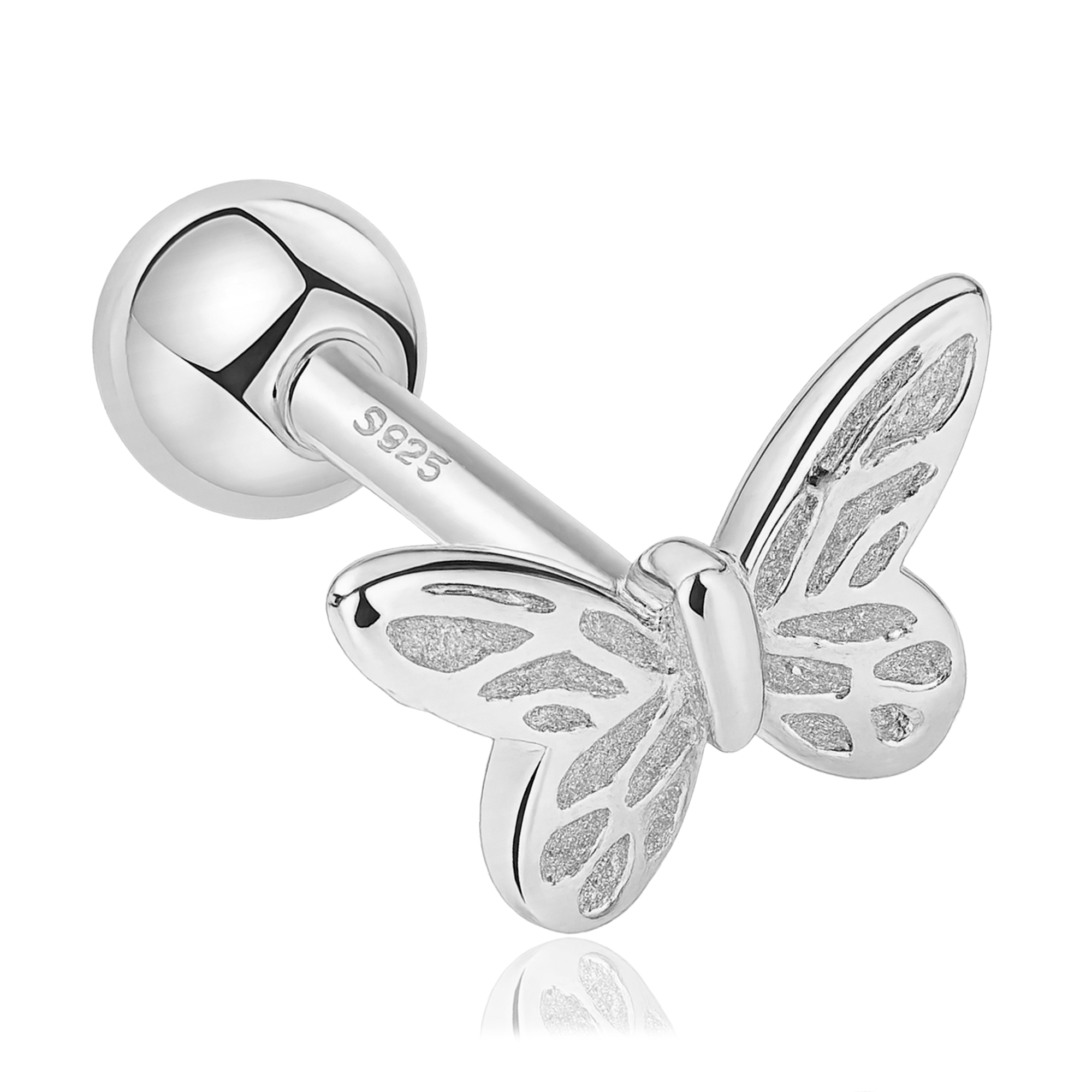 Pendiente Mini Mariposa Plata