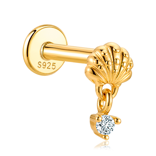 Pendiente Mini Shiny Shell Oro