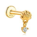 Pendiente Mini Shiny Shell Oro