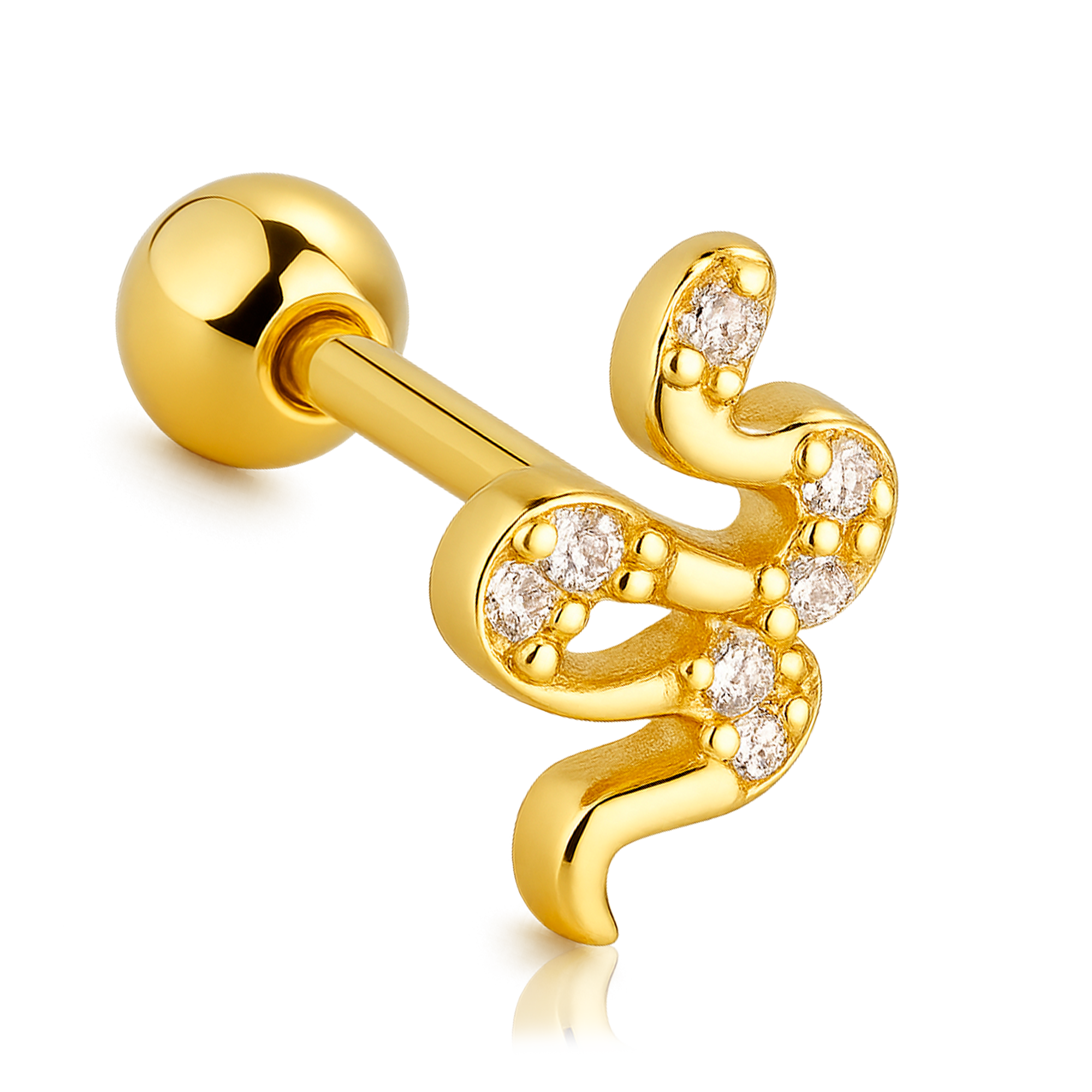 Pendiente Mini Shiny Snake Oro