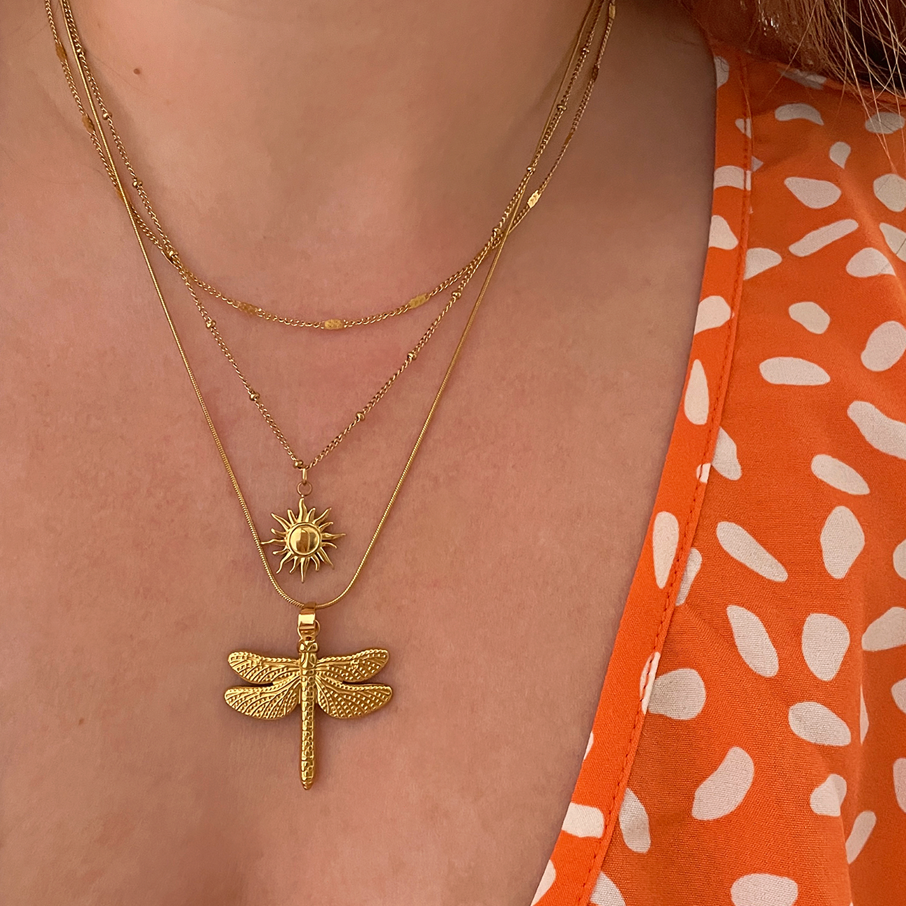 Collar Mini Sun Bolitas Oro