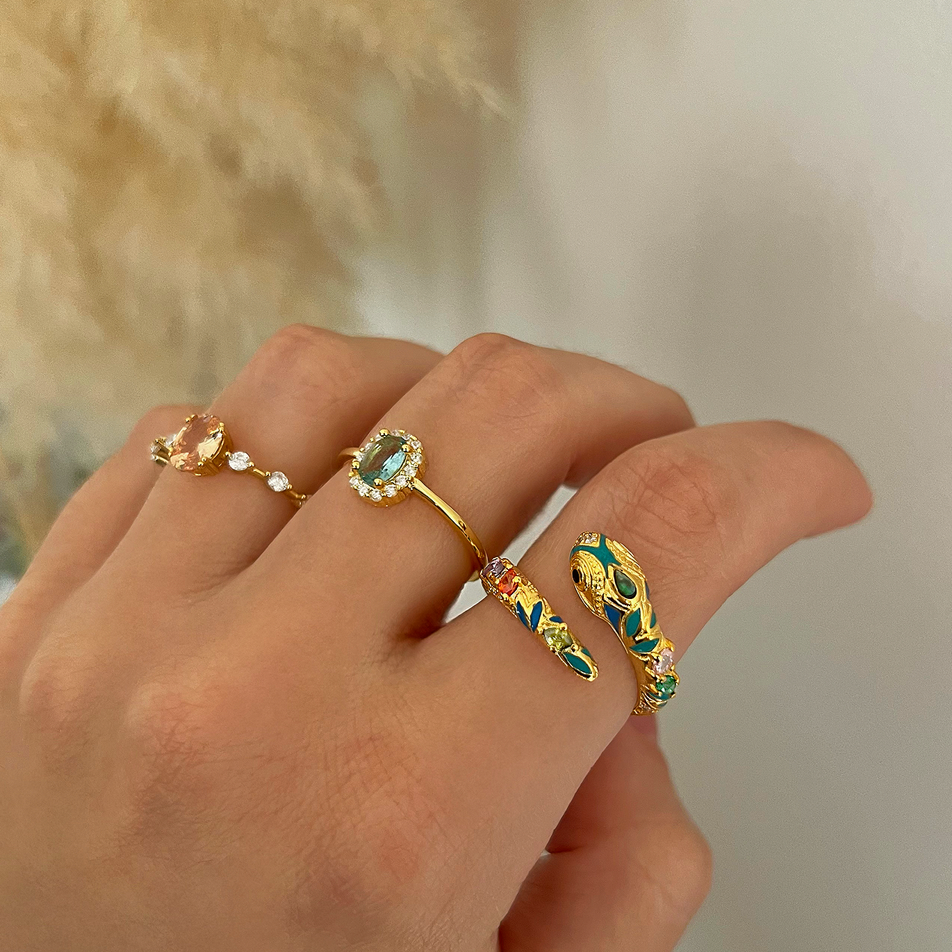 Anillo Colorful Nagira Oro