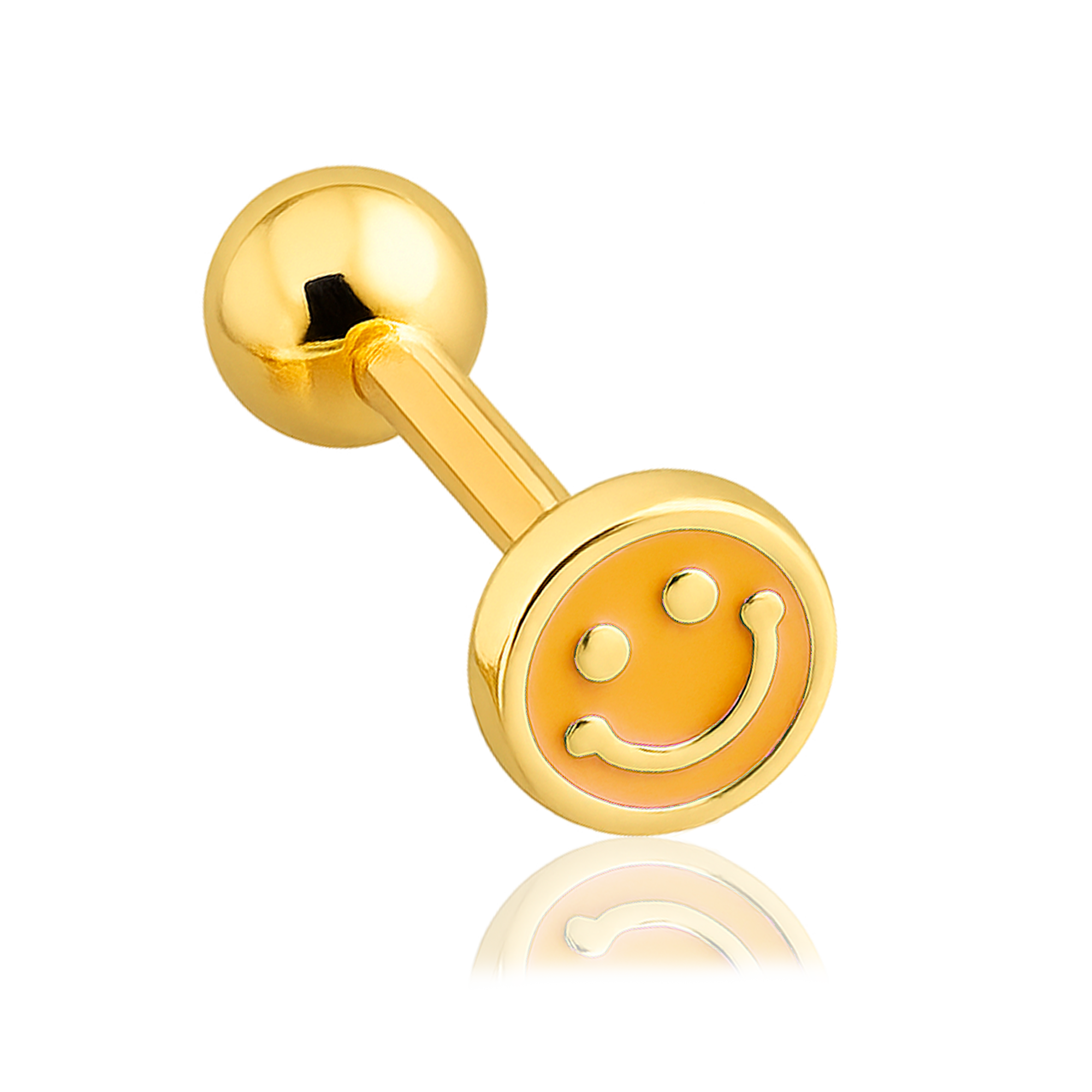 Pendiente Mini Smile Naranja Oro