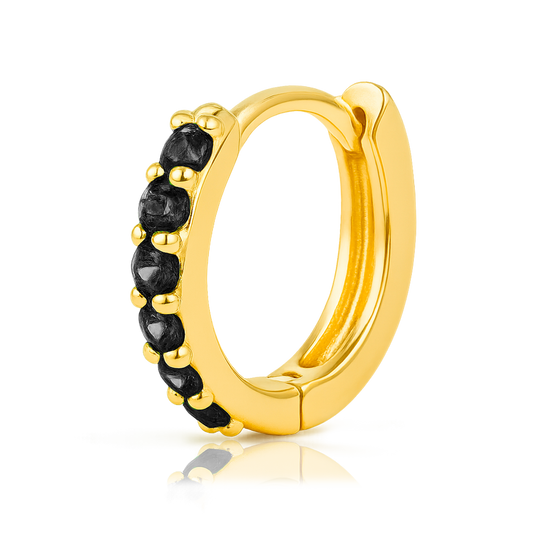 Aro Mini Negro Oro - 7mm