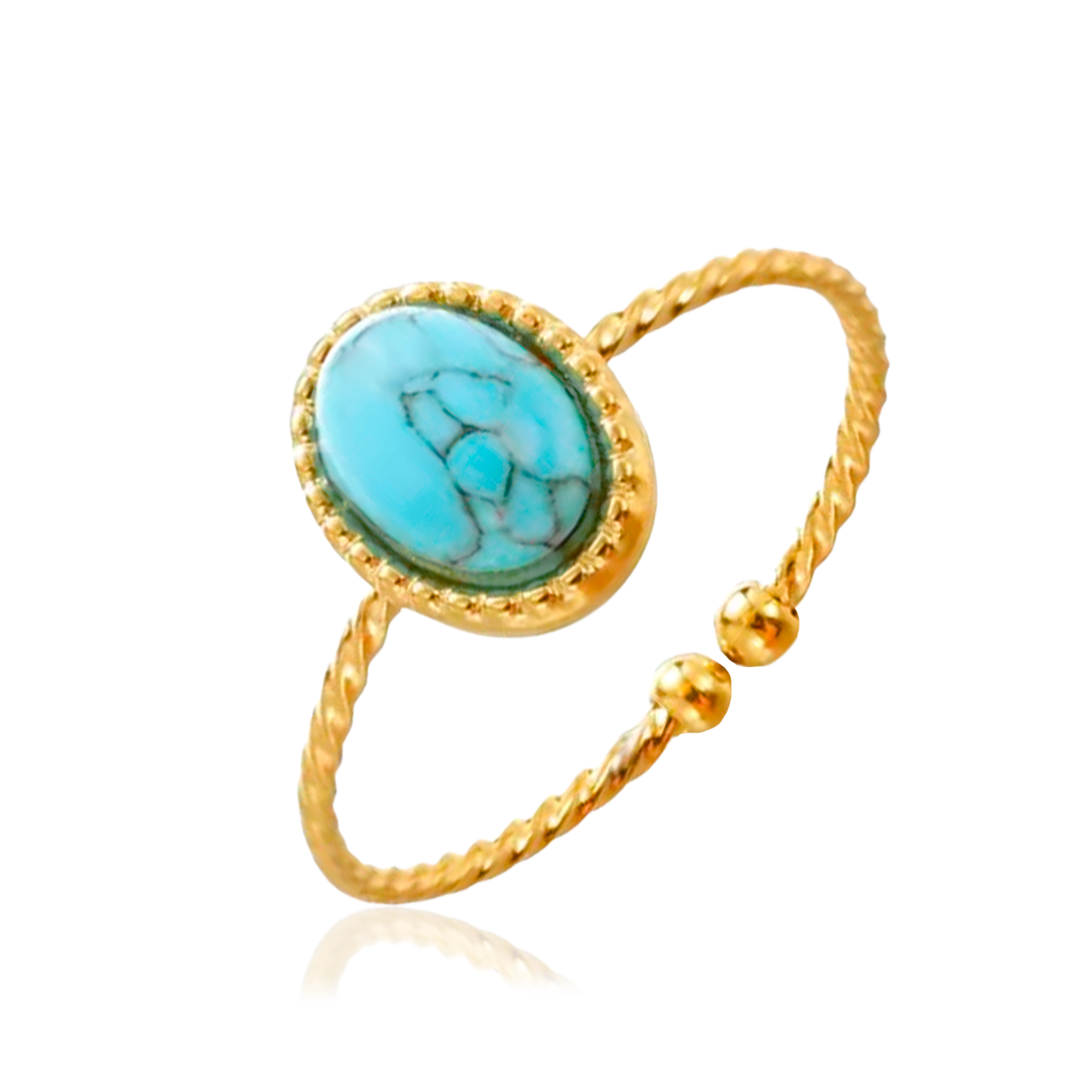 Anillo Oval Turquesa Oro