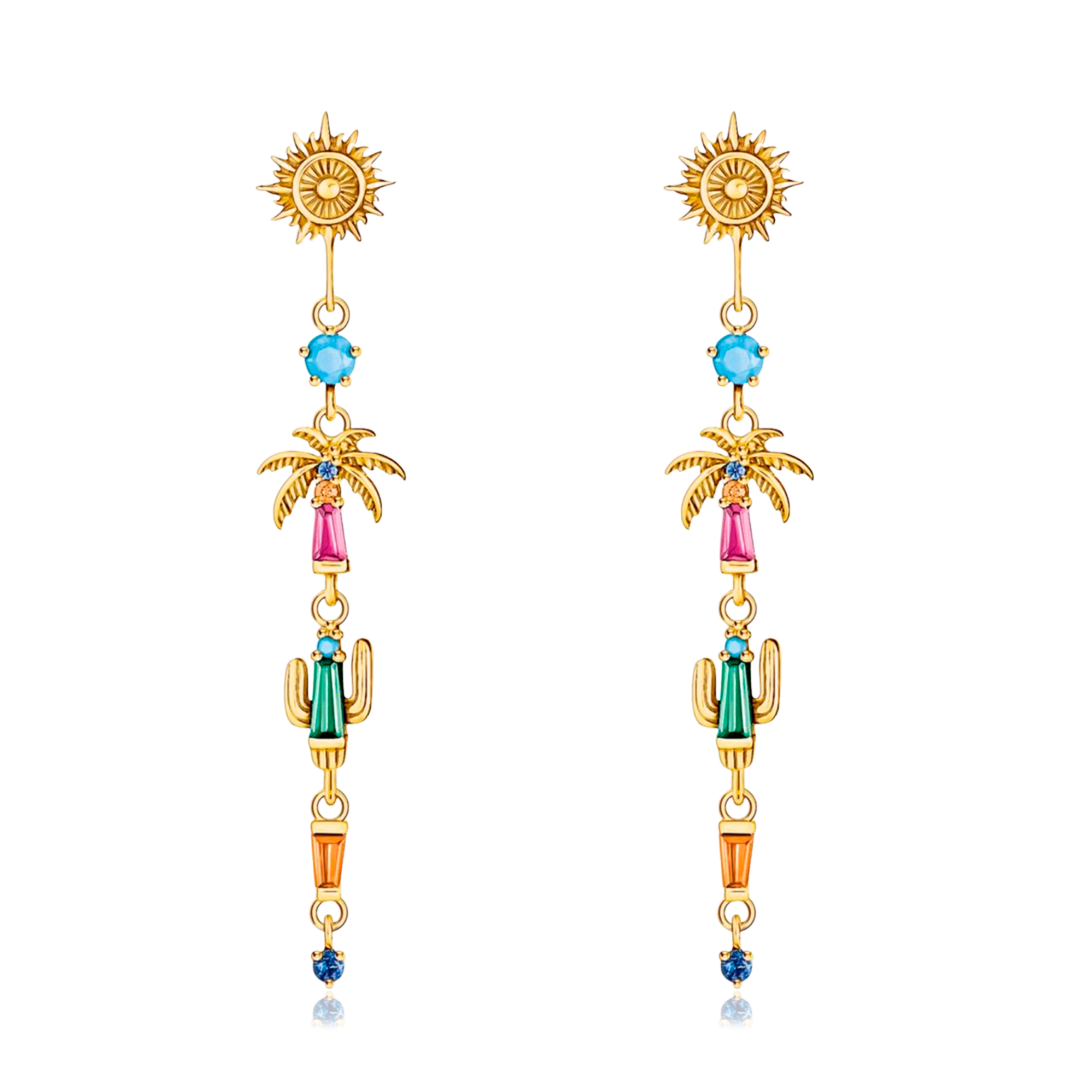 Pendientes Oasis del Desierto Oro