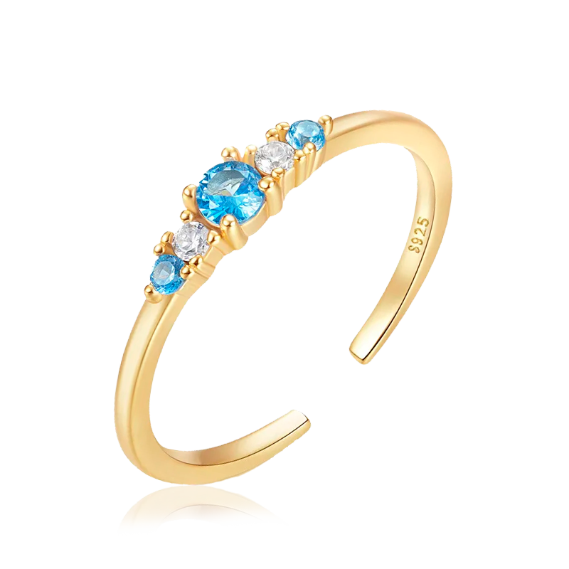 Anillo Ophelia Celeste Oro