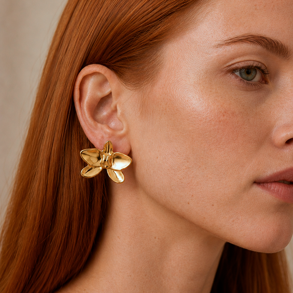 Pendientes Orquidea Oro