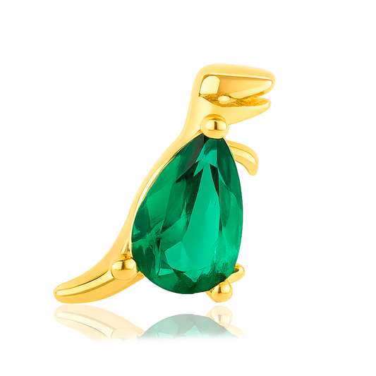 Pendiente Green Dino Oro