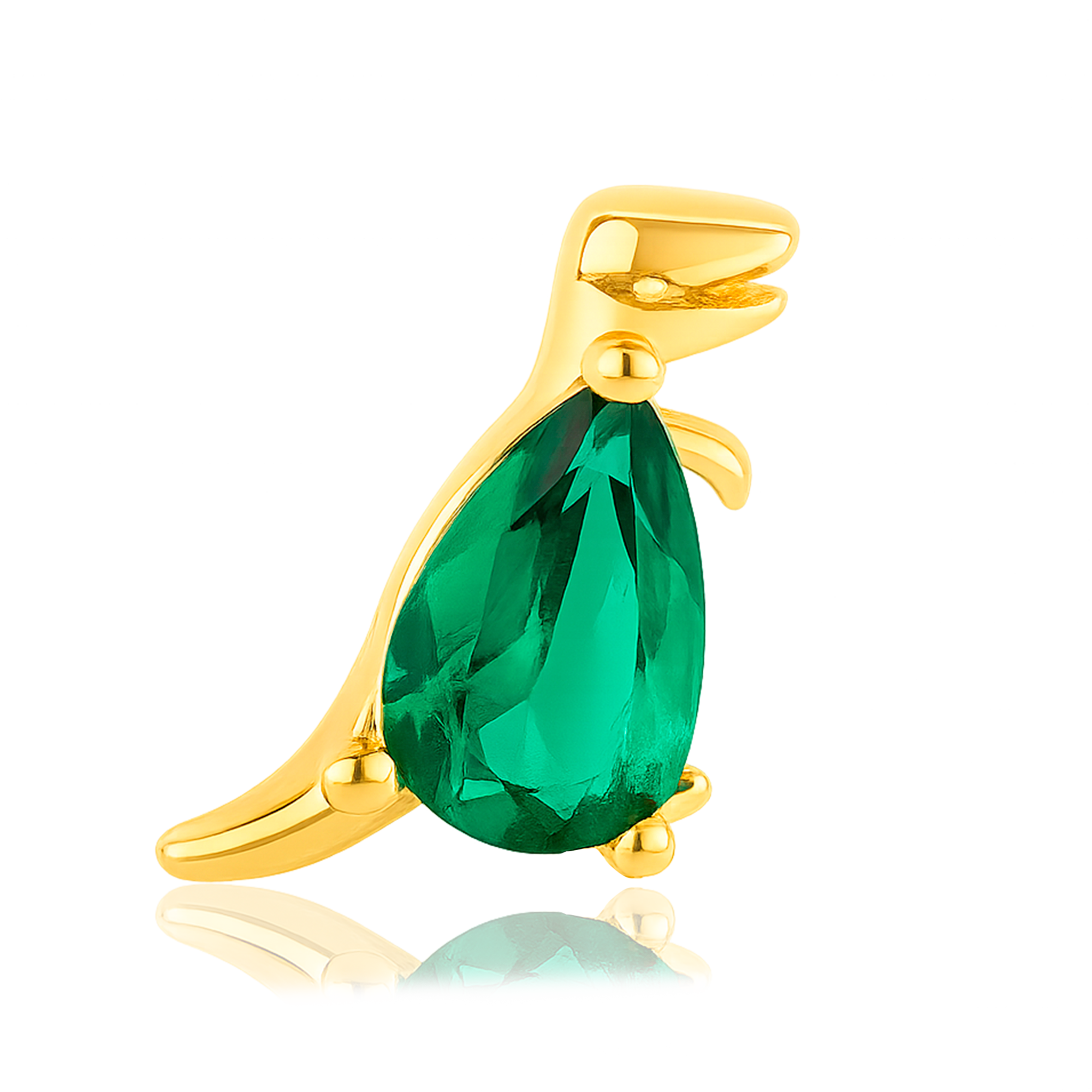 Pendiente Green Dino Oro