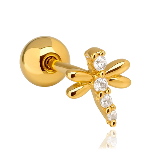 Pendiente Mini Shiny Libélula Oro