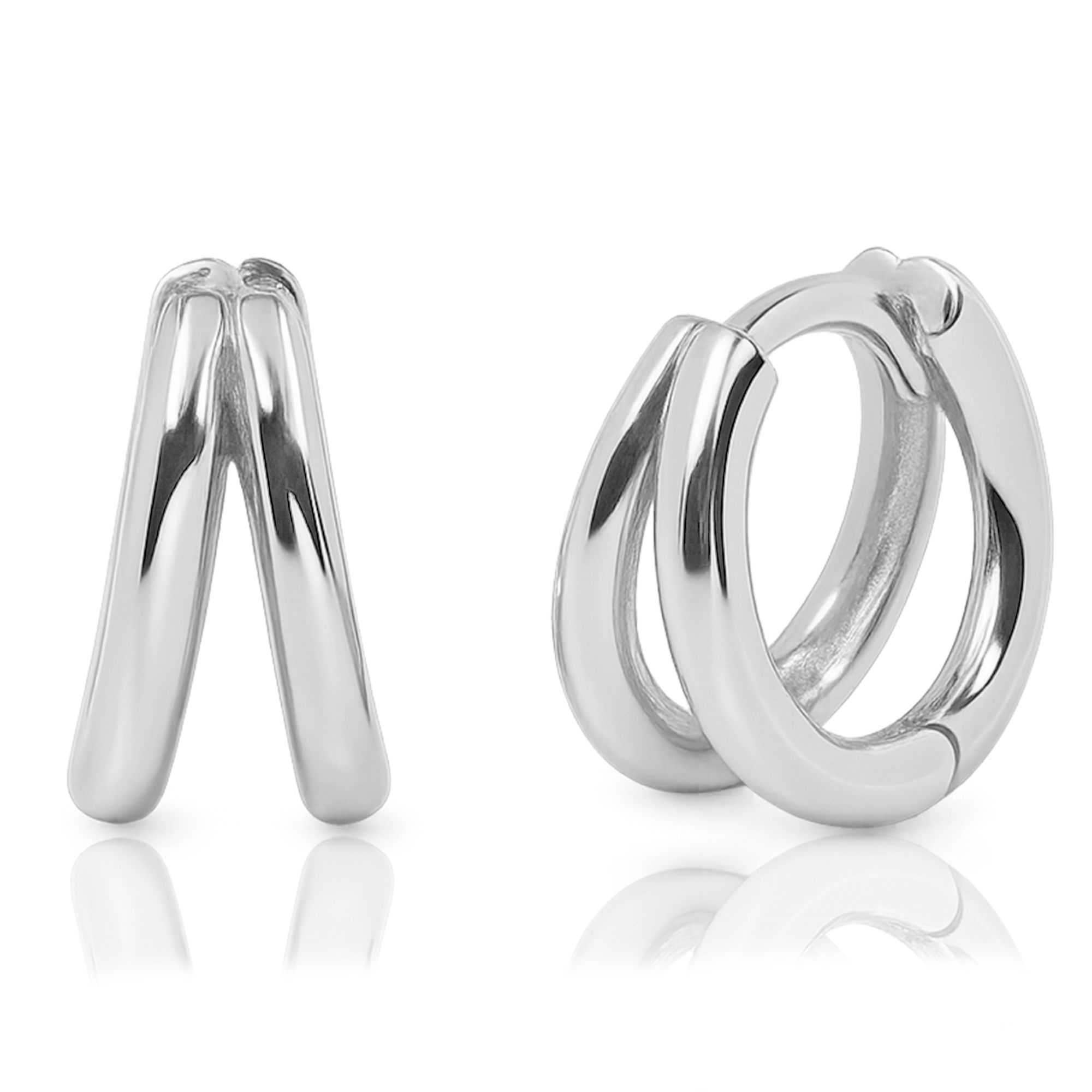Aros Mini Dobles Plata