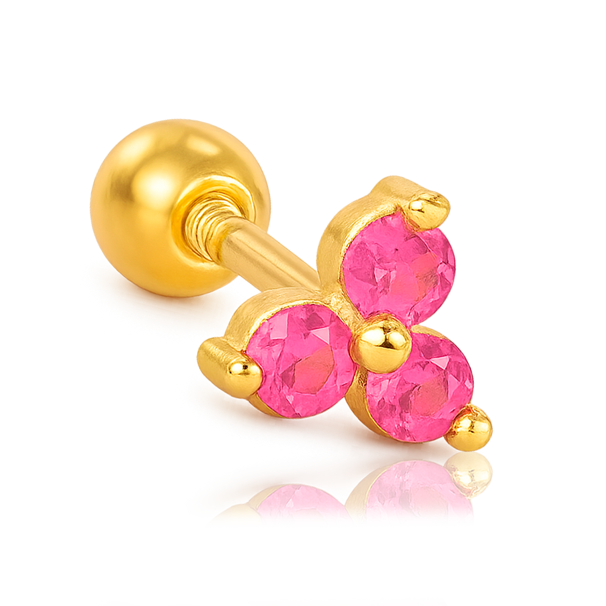 Pendiente Trébol Rosa Oro