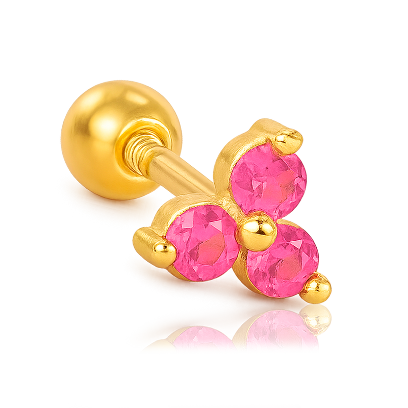 Pendiente Trébol Rosa Oro