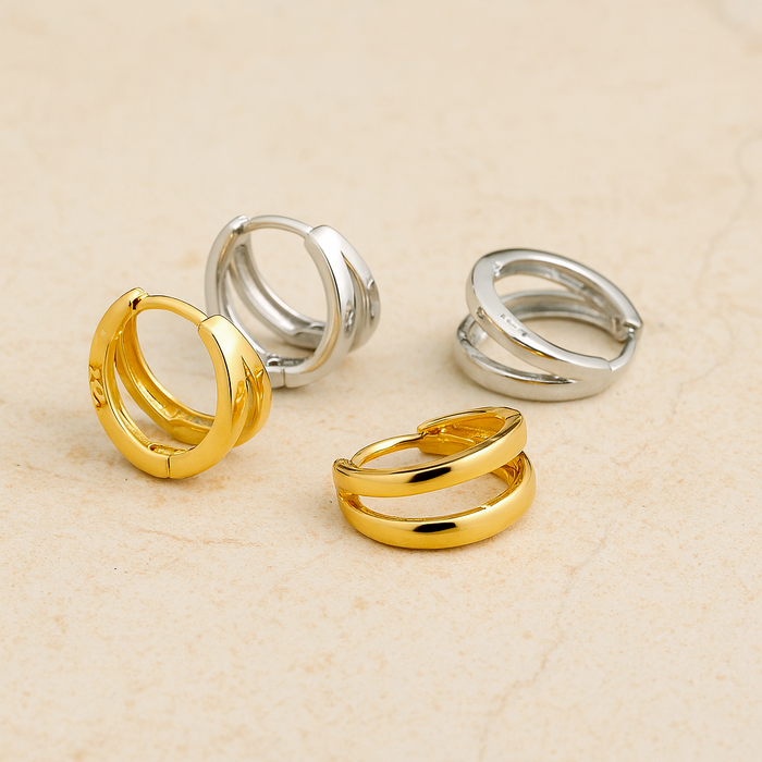 Aros Mini Dobles Oro