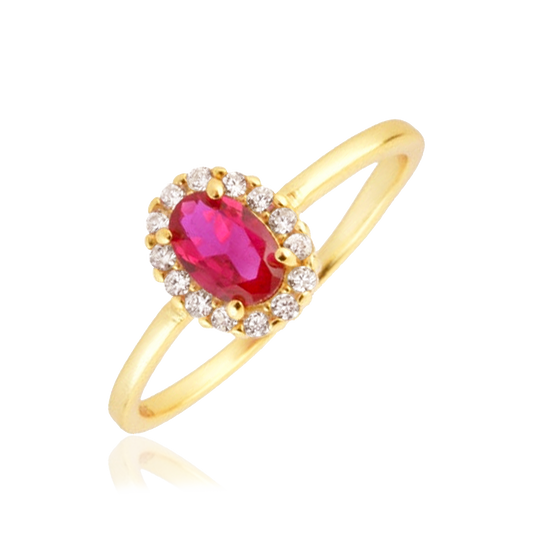 Anillo Oval Pink Oro
