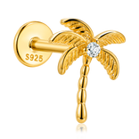 Pendiente Shiny Palm Oro
