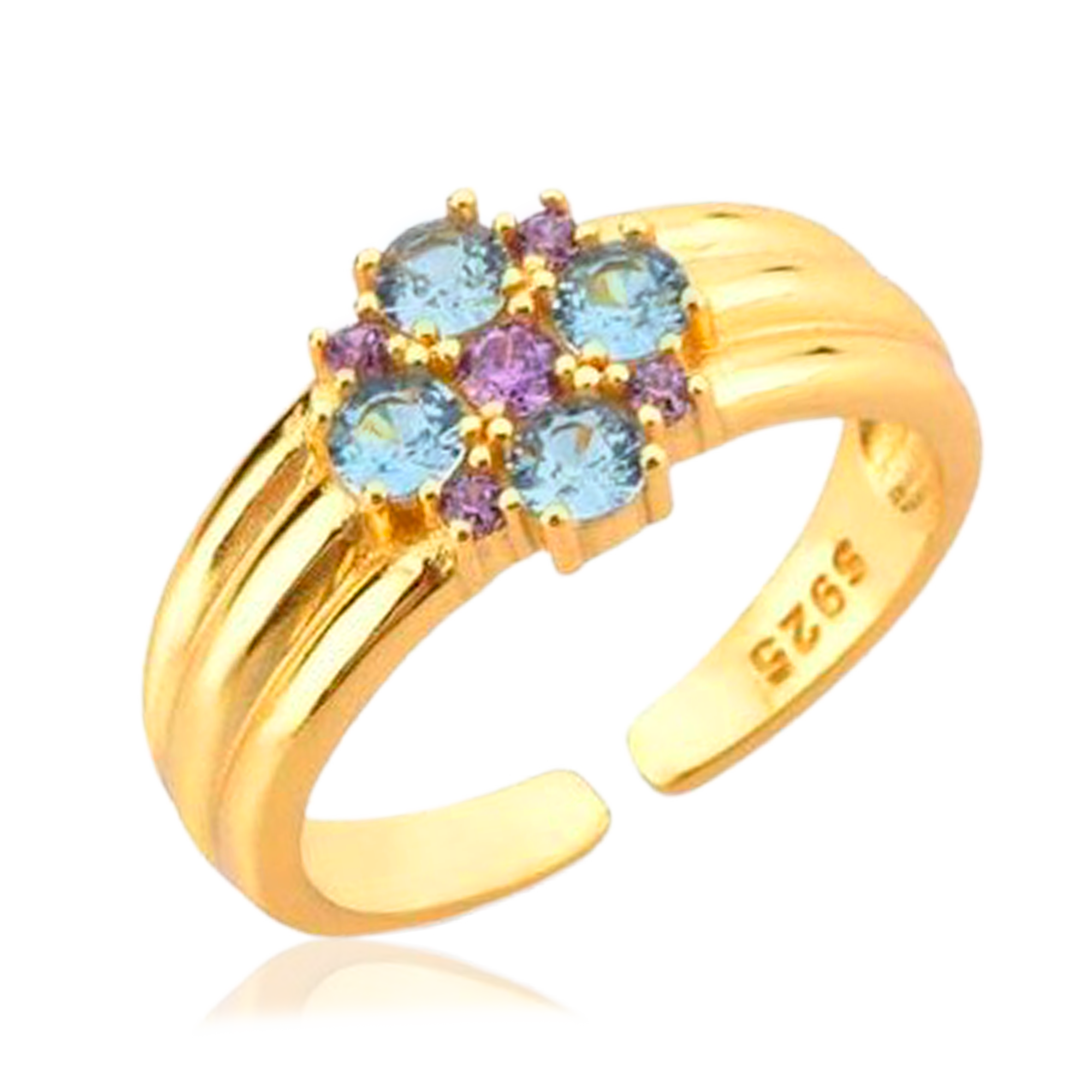 Anillo Parisa Celeste Oro