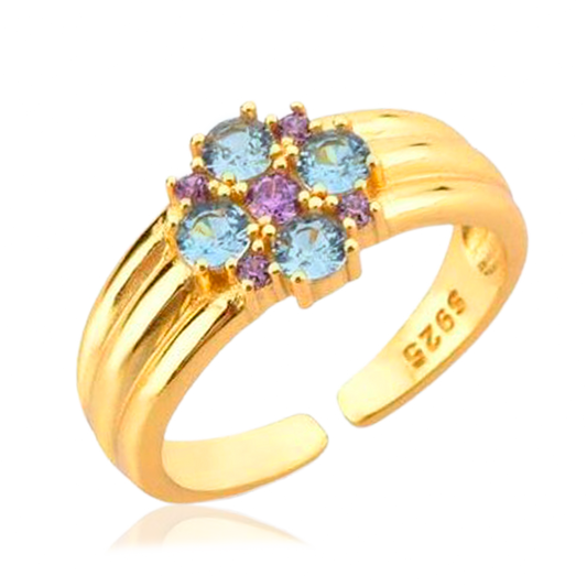 Anillo Parisa Celeste Oro