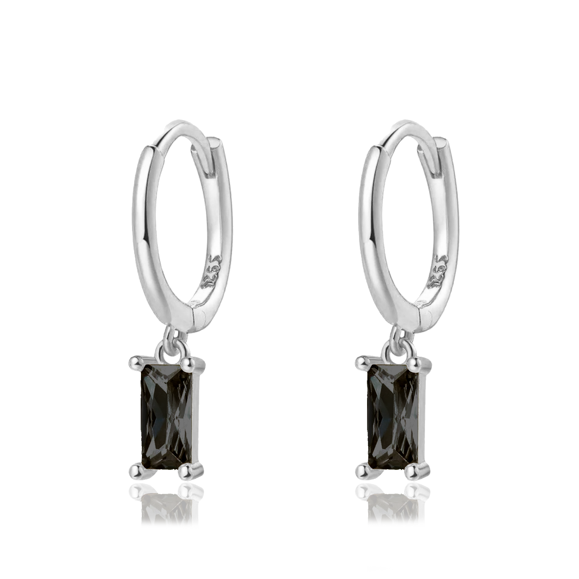 Aros Phoebe Negro Plata