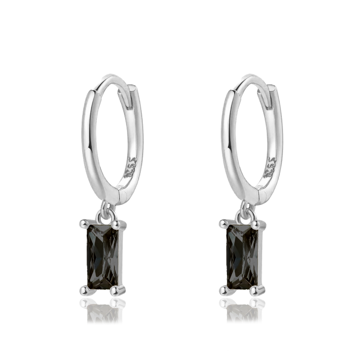 Aros Phoebe Negro Plata