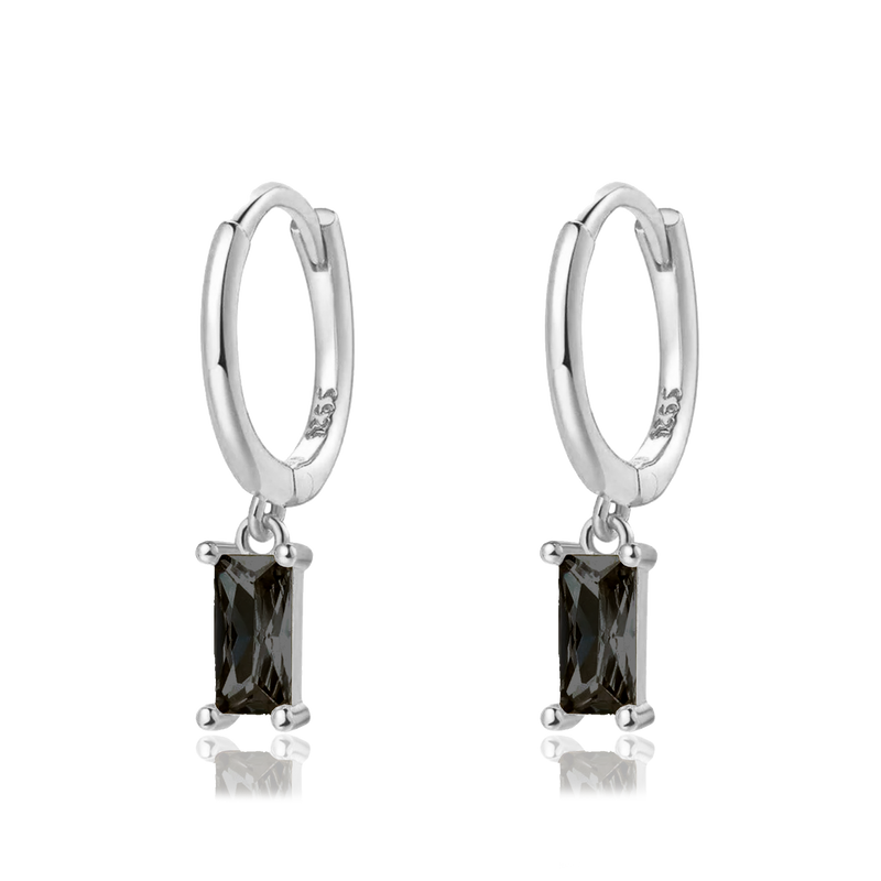 Aros Phoebe Negro Plata