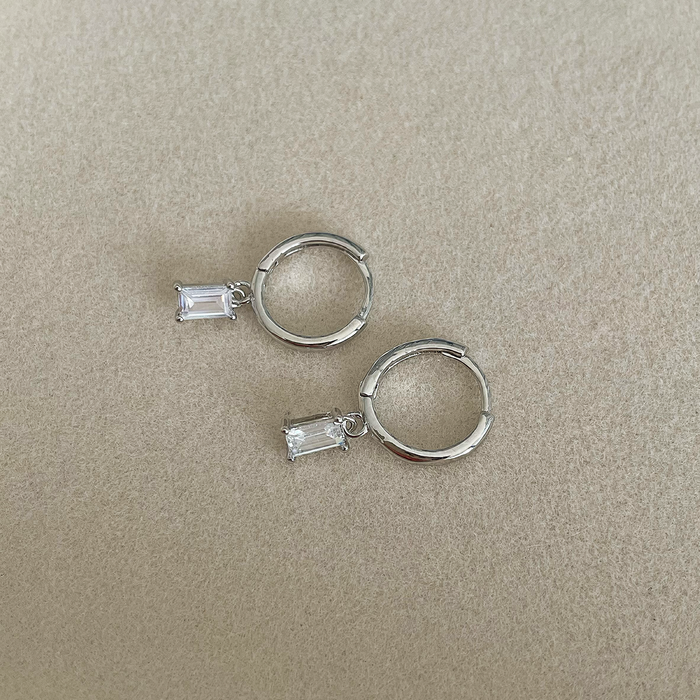 Aros Phoebe Blanco Plata