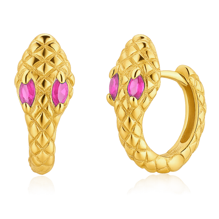 Orecchini Cobra Rosa Oro