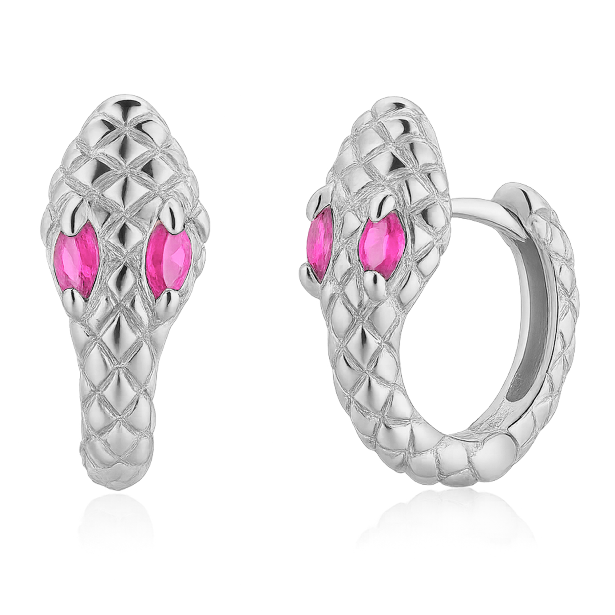 Aros Cobra Pink Plata