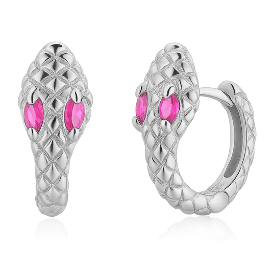 Aros Cobra Pink Plata