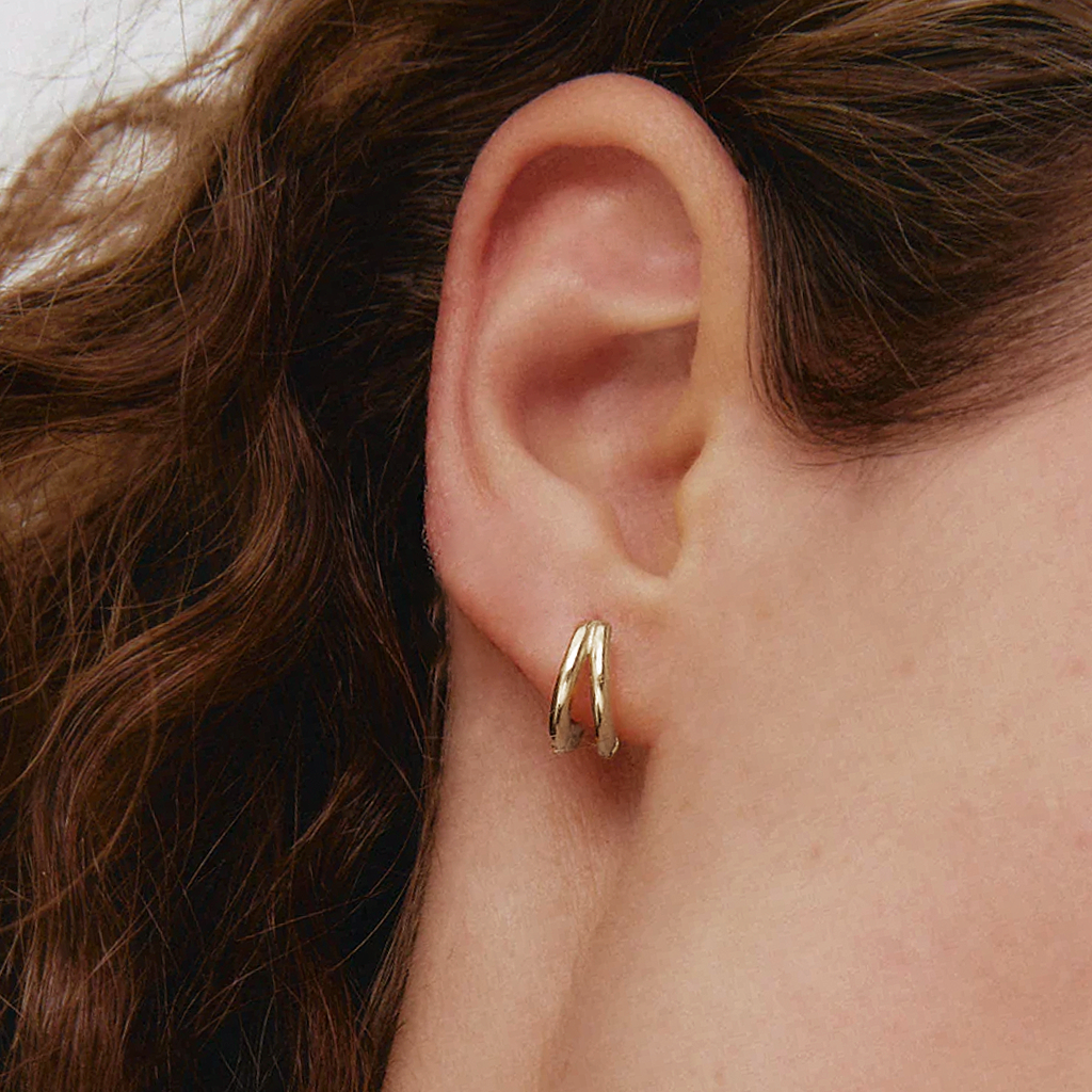 Aros Mini Dobles Plata