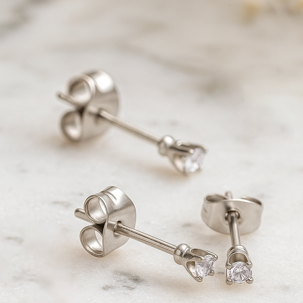 Pendiente Brillo Acero Plata - 2mm