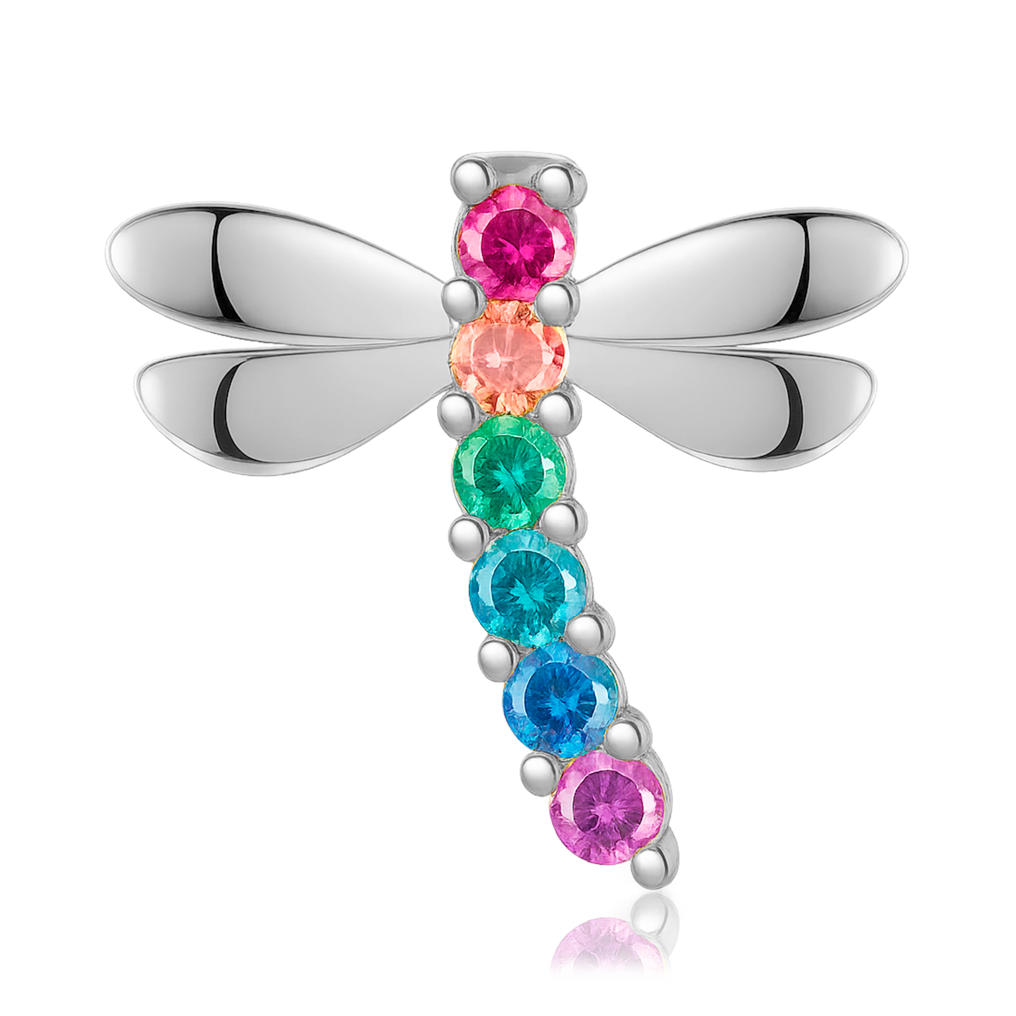 Pendiente Colorful Libélula Plata