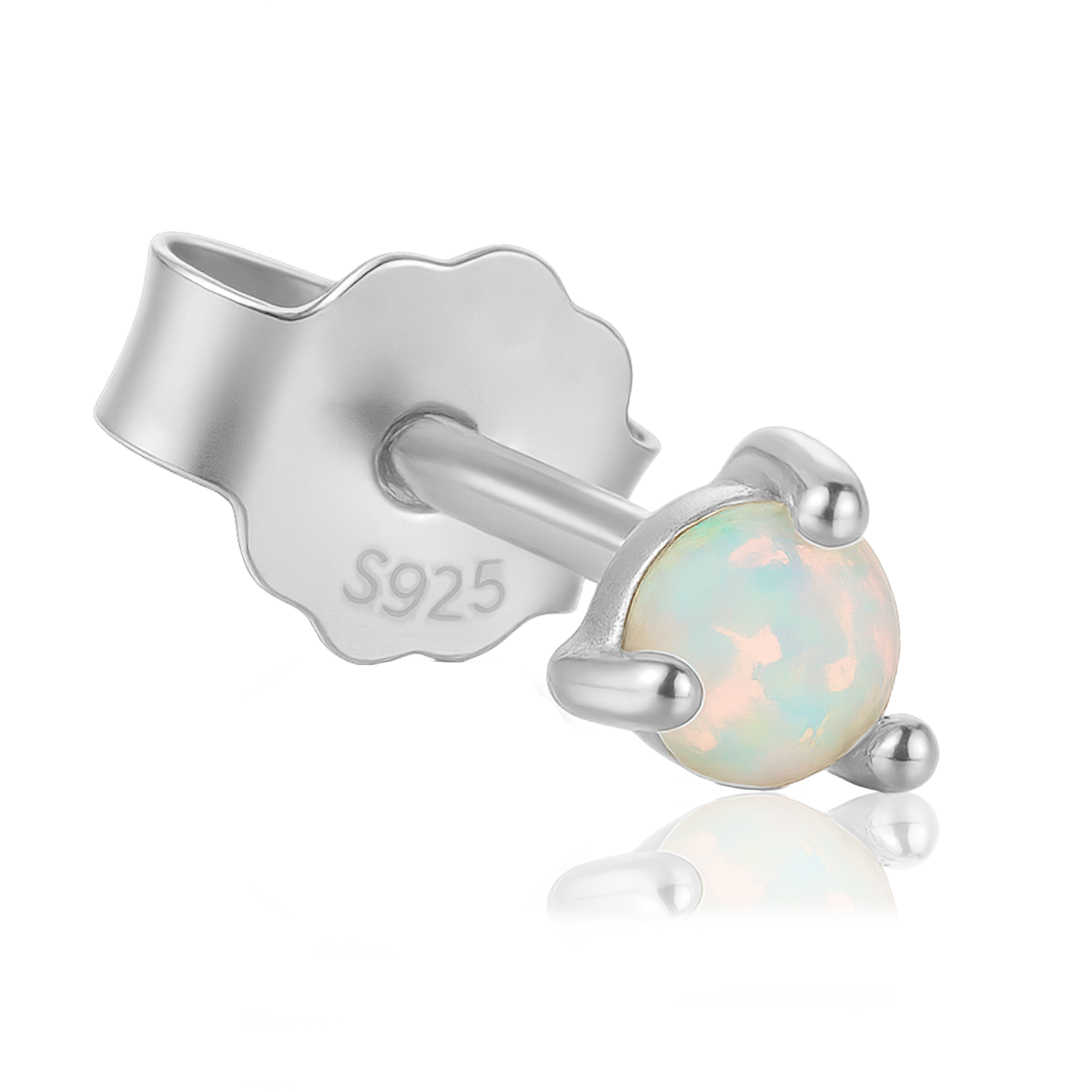 Pendiente Mini Ópalo Plata