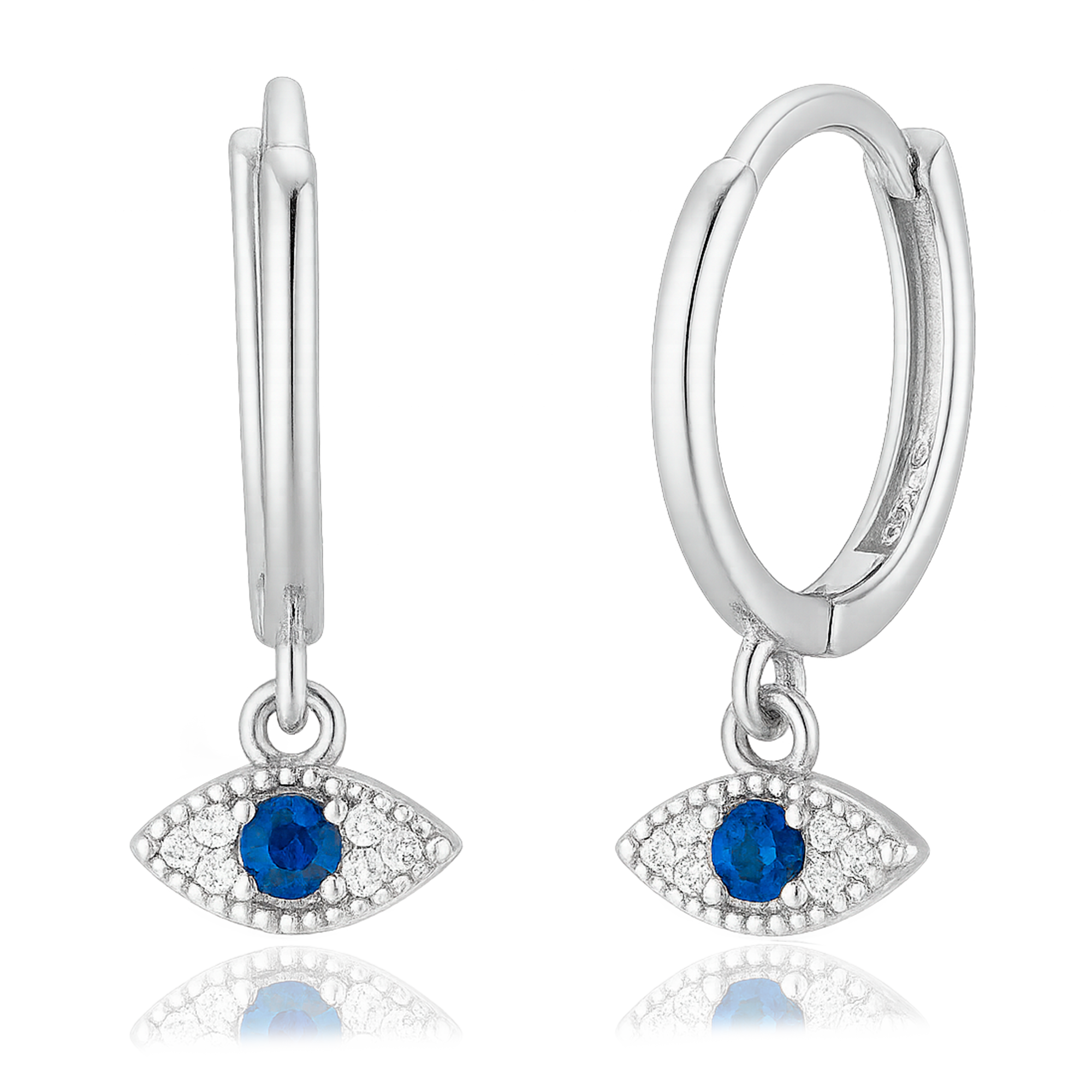 Aros Blue Eyesclum Plata