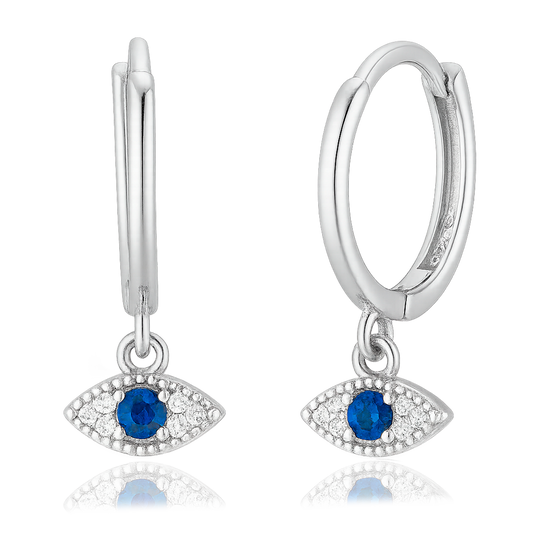 Aros Blue Eyesclum Plata